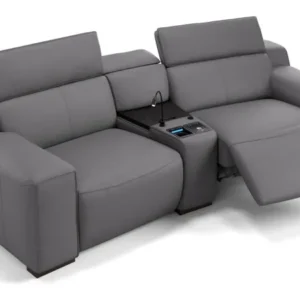 Leder 2-Sitzer Kinosofa mit einer Mittelkonsole LORETO