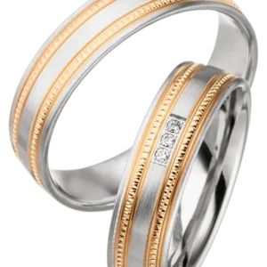 Linden Trauringe / Eheringe Bicolor Winkel - 1453/1454