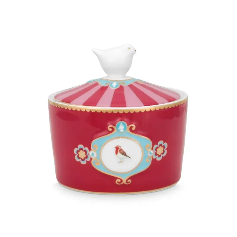 Sugar Bowl Love Birds Medallion Red-Pink - Pip Studio