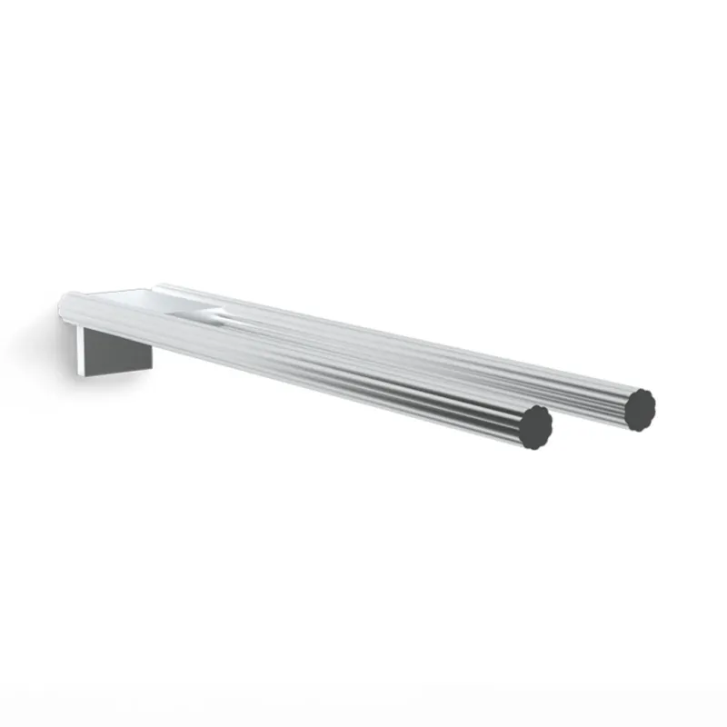 Luxury Aluminium Wall - Mounted Silver Aqua Double Towel Rail - |VESIMI Design| Luxury Bathrooms and Home Decor