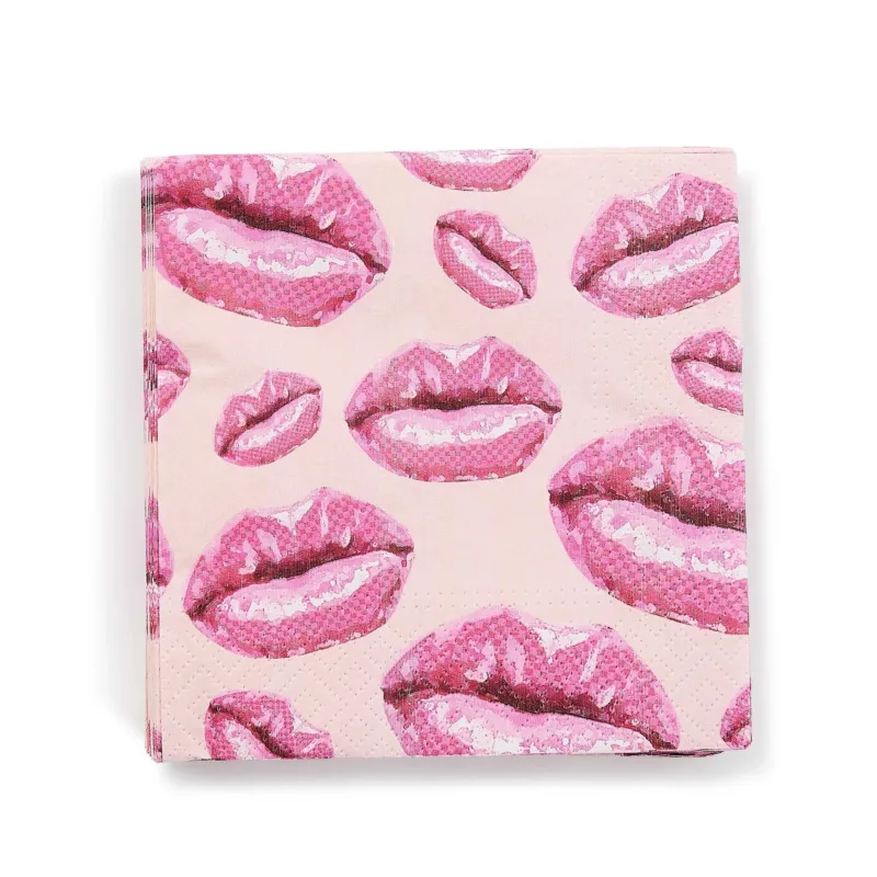 MacKenzie - Childs Kiss Me Cocktail Paper Napkins - |VESIMI Design| Luxury Bathrooms and Home Decor