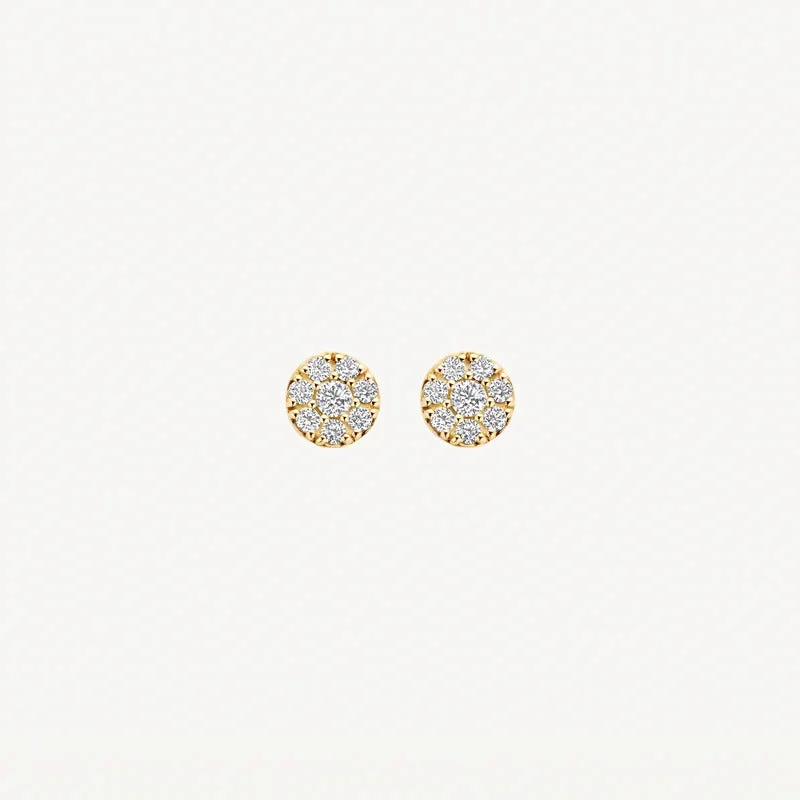 Ohrstecker aus 585er Gelbgold mit Pavé-Zirkonia 5.5 mm - 7396YZI
