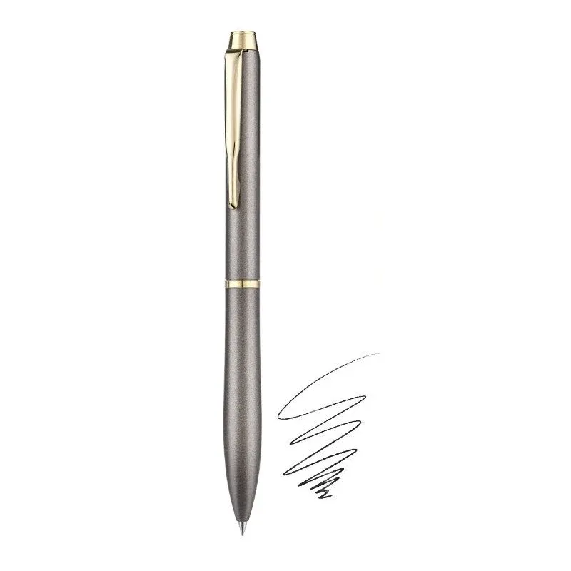 Pilot ETERLINK Metal Ballpoint Pen | 0.7mm Black Ink | Twist Retractable | Acro Ink Grey Brass