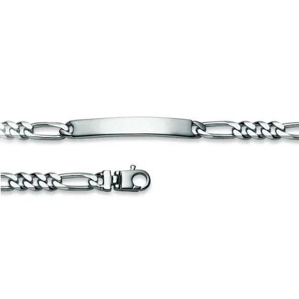 Plaketten-Armband Silber 925 weiss Figaro - 6277.00056/1900