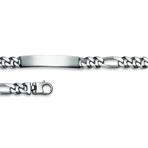 Plaketten-Armband Silber 925 weiss Figaro - 6277.00057/1900