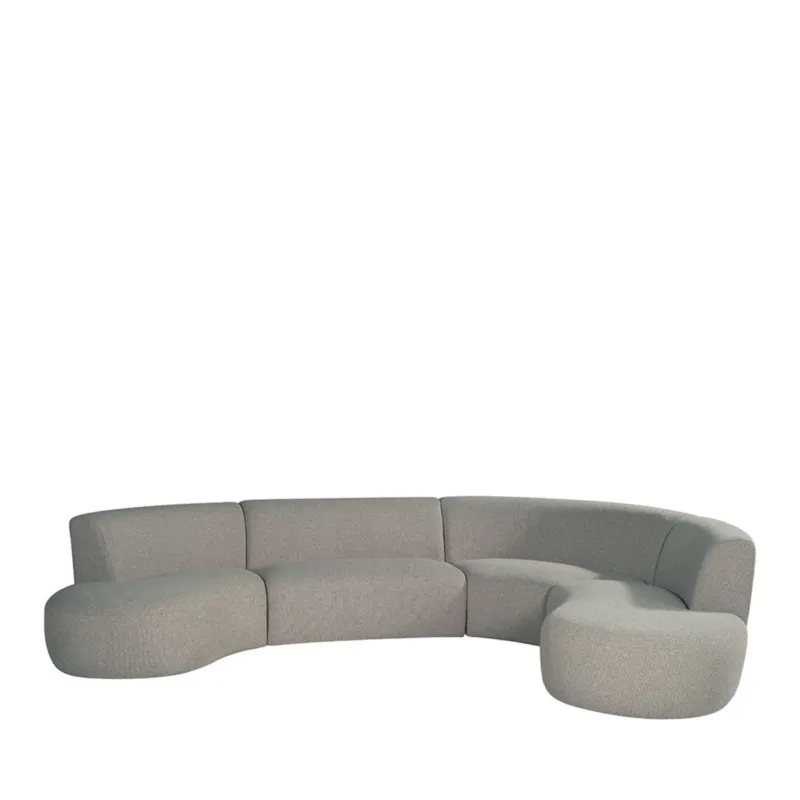 Sofa halbrund grau, rundes Sofa modern, Lounge-Sofa halbrund, Breite 350 cm