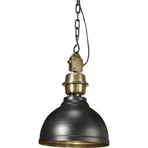 Hängelampe Metall, Pendelleuchte Matt Schwarz/Gold, Durchmesser 35 cm